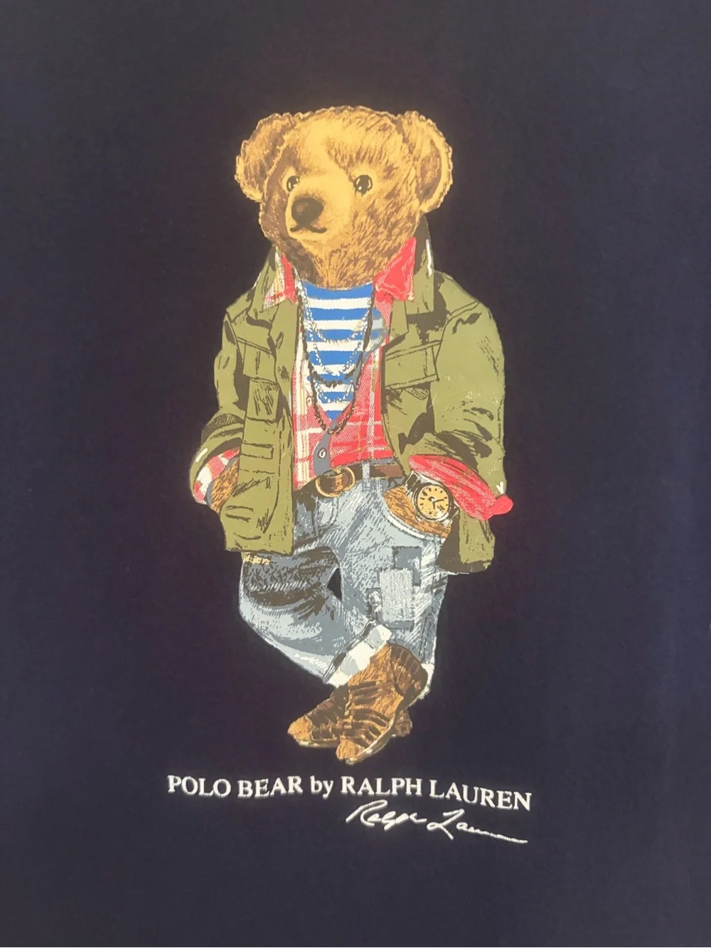 Polo by Ralph Lauren Navy Bear Graphic T-Shirt men’s large 100% cotton
